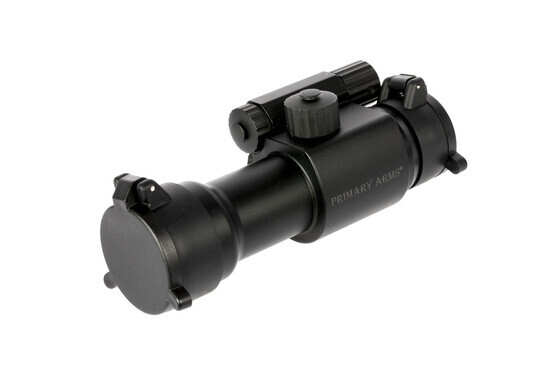 The Primary Arms Advanced 30mm red dot sight includes scope covers